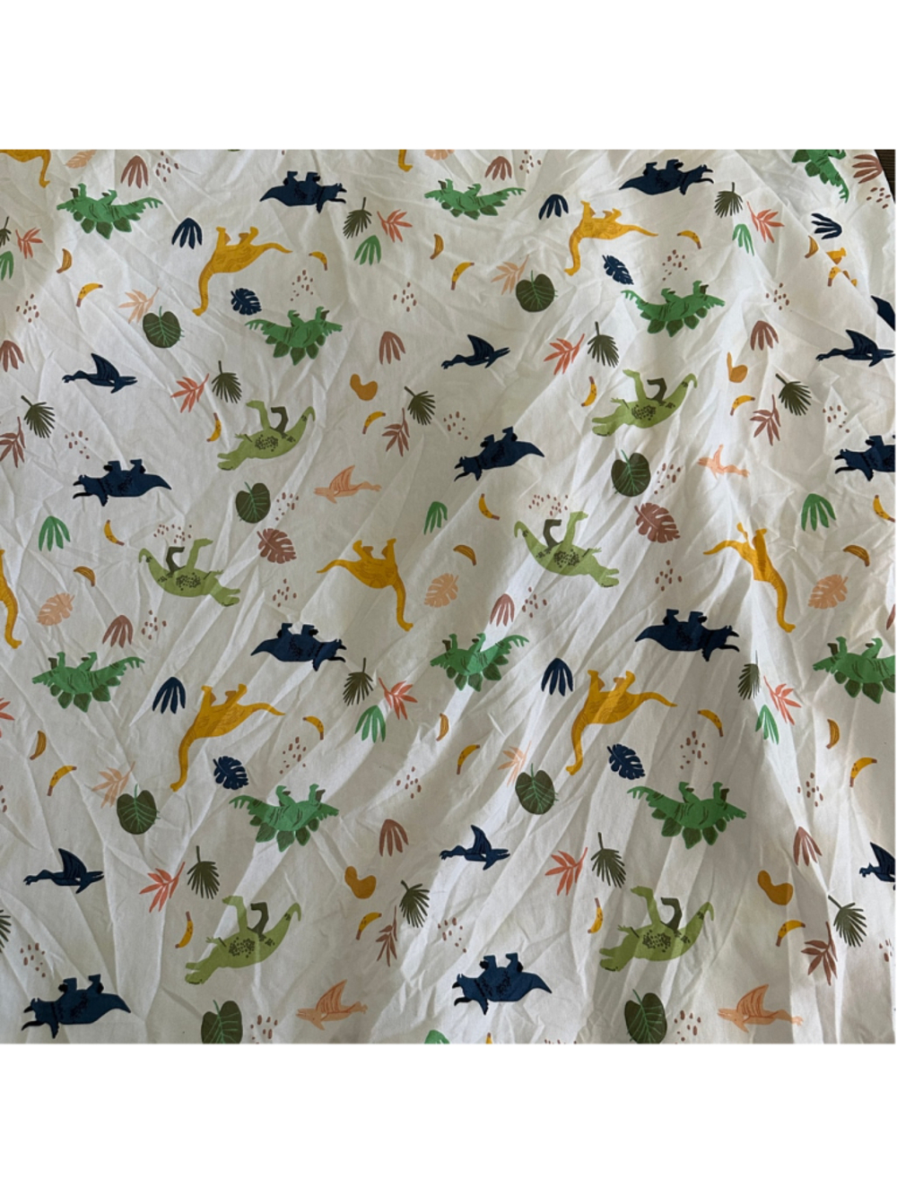 Pillowfort Kids Twin Dinosaur Sheet Set Fitted & Flat White Green - Picture 5 of 7